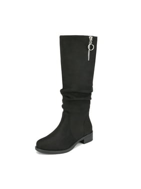 Womens Fashion Suede Round Toe Slouchy Block Heel Leg Calf Knee High Boots 5-11